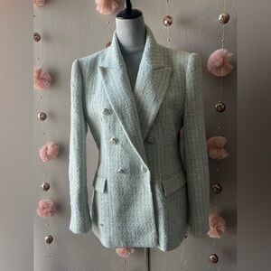 New Zara Pastel textured Tweed Blazer Size XL
